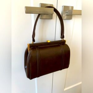 50s 60s chocolate brown handbag!